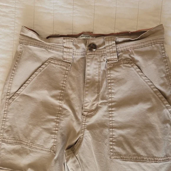 Kensie Jeans The Ella High Rise Straight Khaki Utility Cargo Pants Size 2 / 26 - Picture 3 of 14